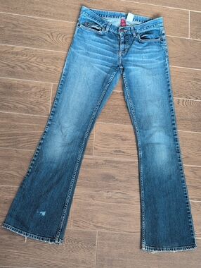 Vintage Y2K Divided Women's Light-Mid Blue Flare Stretch Boot cut Jeans Size 30
